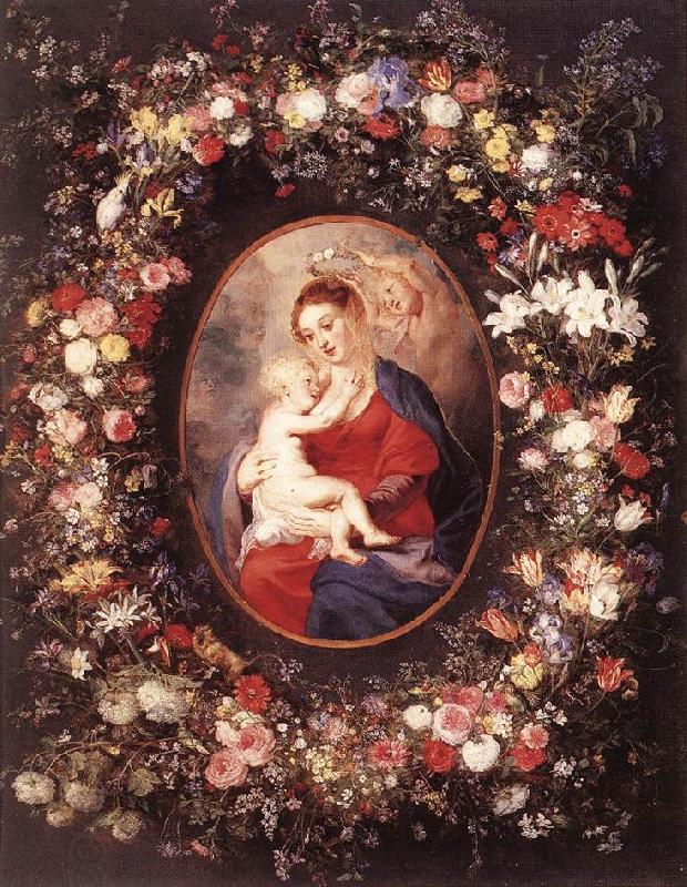 RUBENS, Pieter Pauwel The Virgin and Child in a Garland of Flower China oil painting art